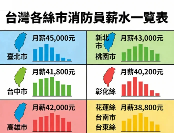 台灣消防員薪水整理｜女消防員、薪資天花板、各縣市薪資與考試資訊
  