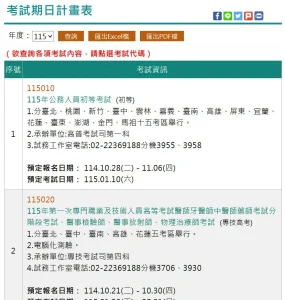 考選部最新考試日期(截至2026年4月10日)