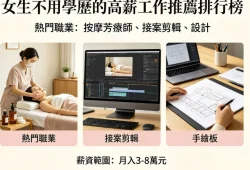 女生不用學歷的高薪工作排行榜